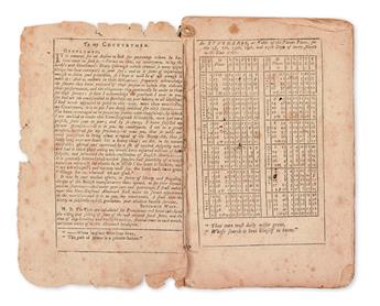 (ALMANACS.) West, Benjamin. Group of 3 Providence almanacs, one of them denouncing the Stamp Act.